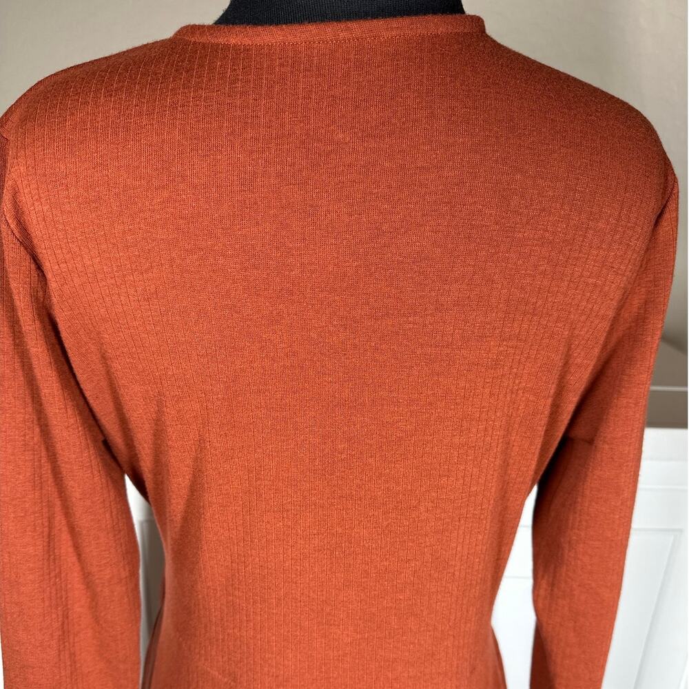 Soft Surroundings Damaria Wrap Midi Dress Rust Size L Comfy Minimalist Stretch - Picture 9 of 13